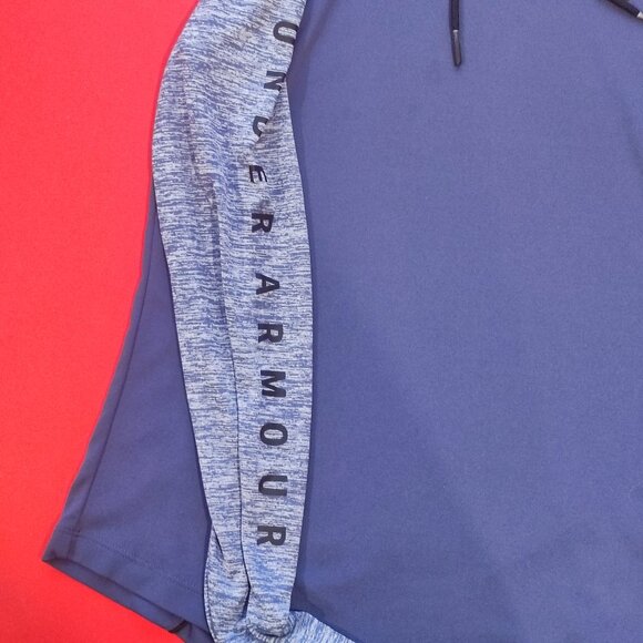 Under Armour HeatGear loose lightweight hoodie purple grey women's size SM - Picture 6 of 6